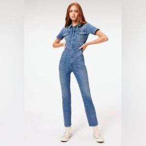 NEVER WORN: Good American Fit for Success Denim Jumpsuit. Size 3